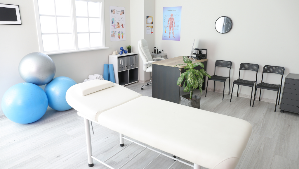 Chiropractic office setup ready to evaluate patients after a car accident