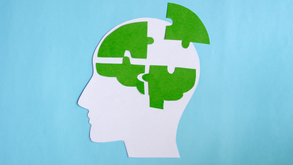 Illustration of brain puzzle representing neuropsychological testing and cognitive evaluation